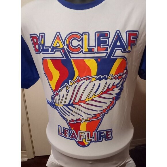 NWT Black Leaf Men's Casual T-Shirt MEDIUM M Brand New White Blue Short Sleeve - Picture 2 of 11